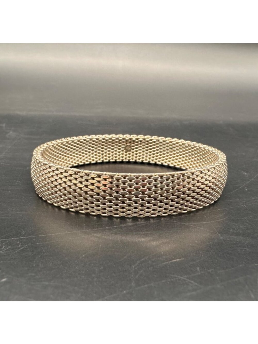 Vintage Mesh Bracelet Sterling Silver 925 Unisex GC Elegant Minimalist Modern - Picture 3 of 8